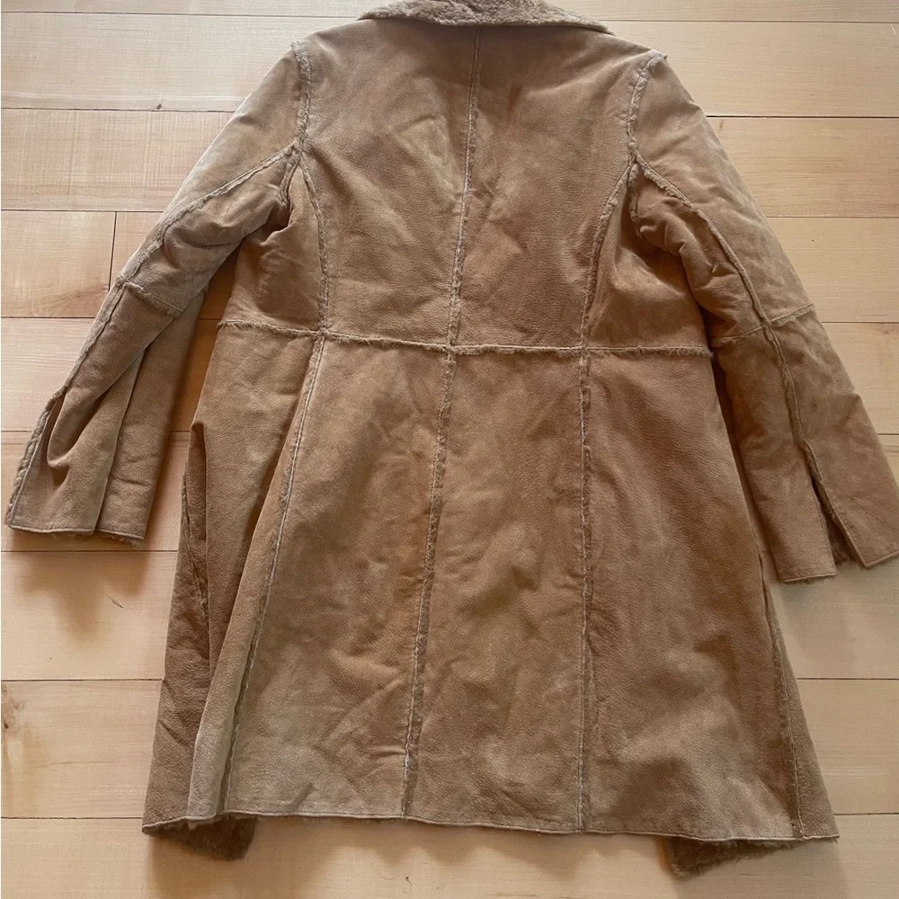 Brown Suede Faux Fur lined Coat - Picture 2 of 4